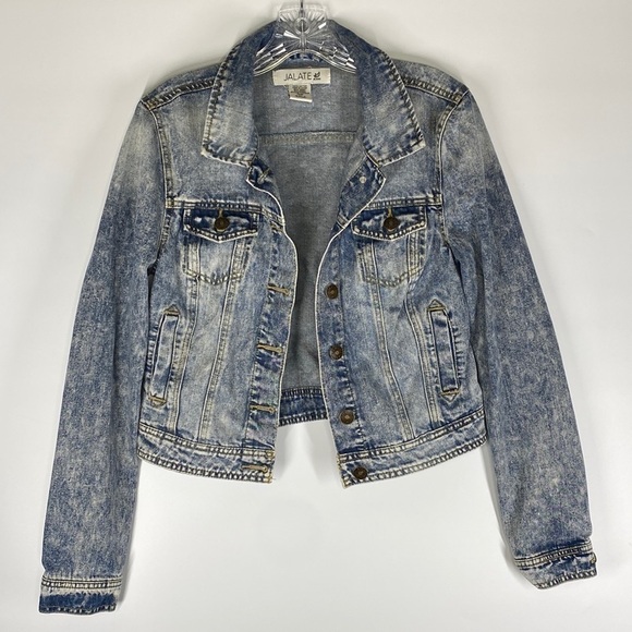 Vintage Jalate Acid Wash Denim Jean Button Jacket Size Small - Picture 1 of 4